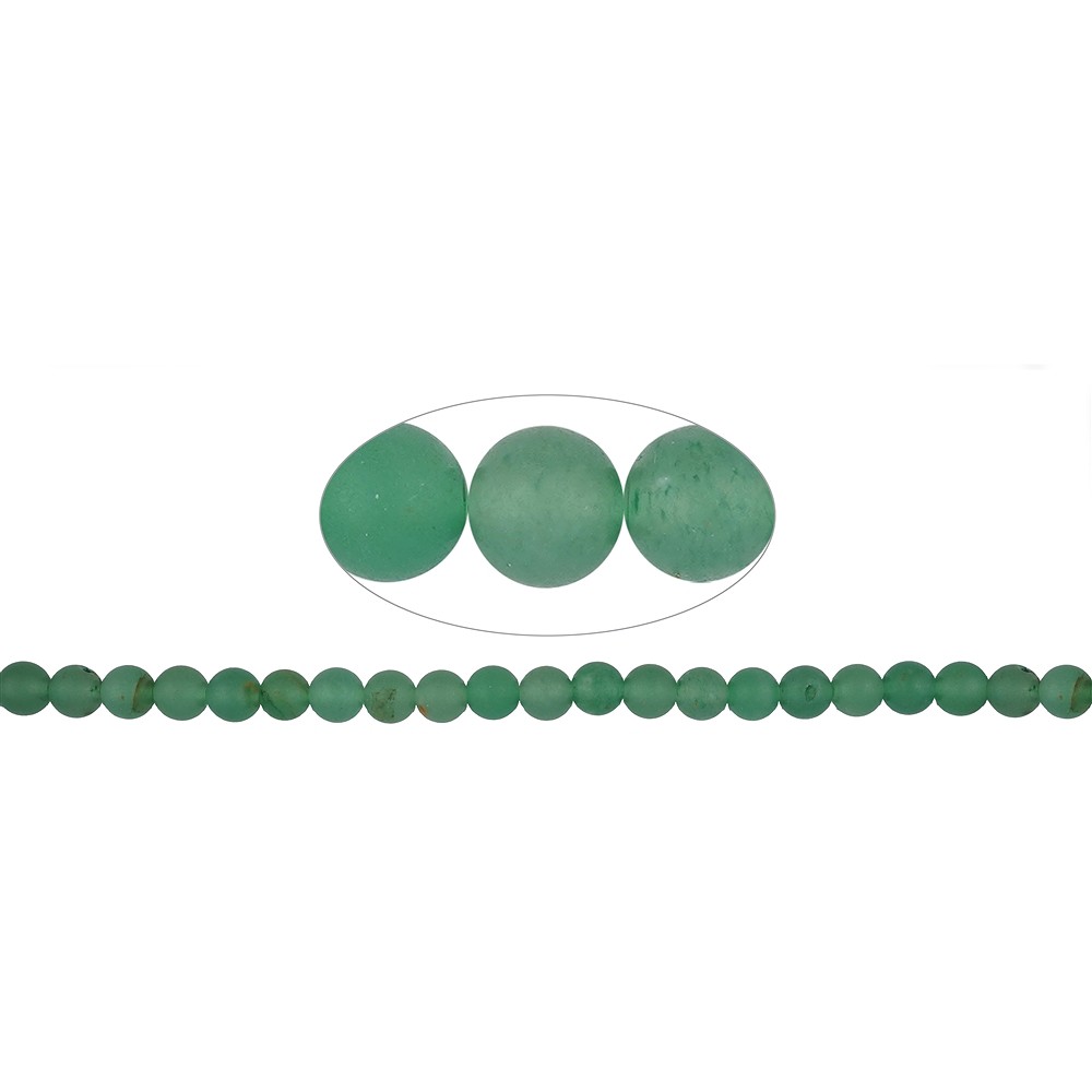 Rang de collier boules, Aventurine, mat, 08mm | Marco Schreier