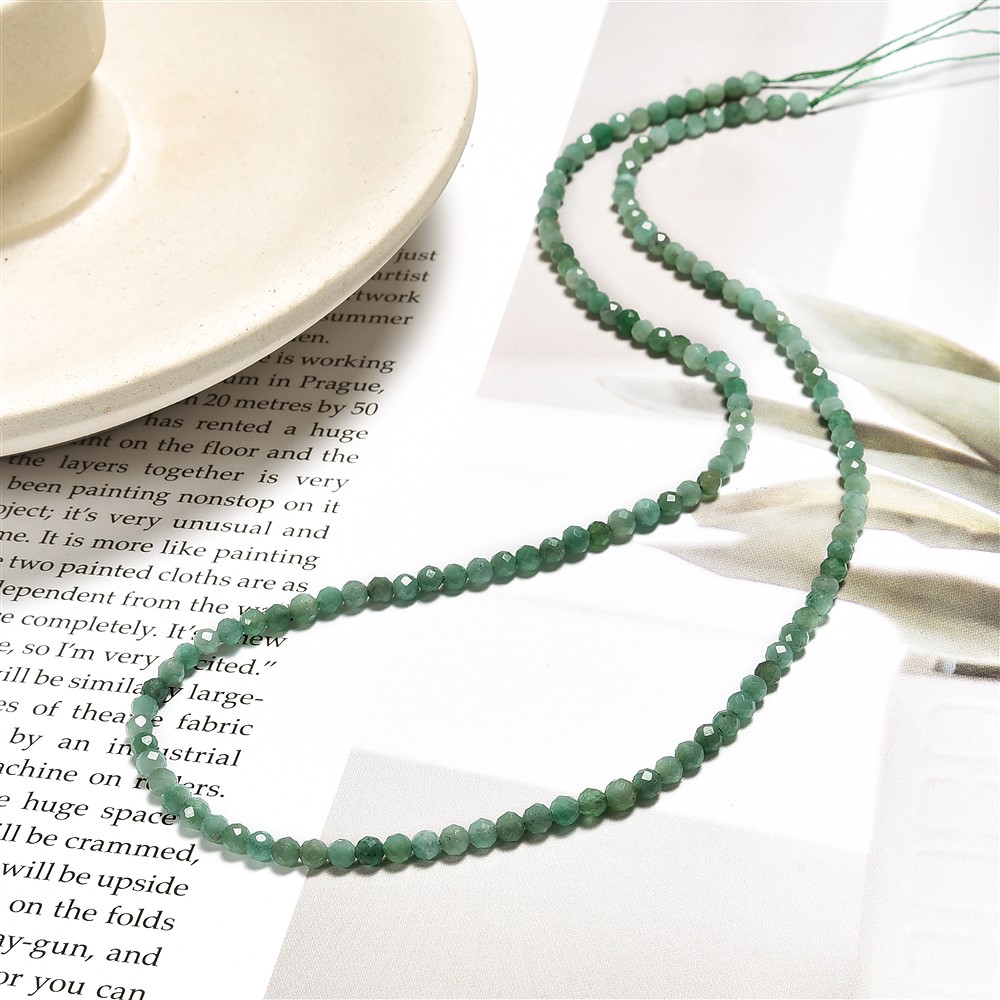 Rang de collier boules, Aventurine (aventurine étoilée), à facettes, 04mm (39cm) | Marco Schreier