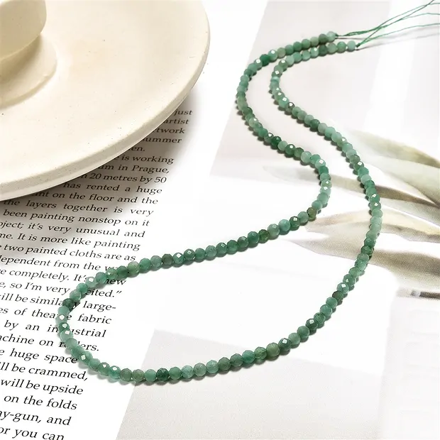 Rang de collier boules, Aventurine (aventurine étoilée), à facettes, 04mm (39cm) | Marco Schreier