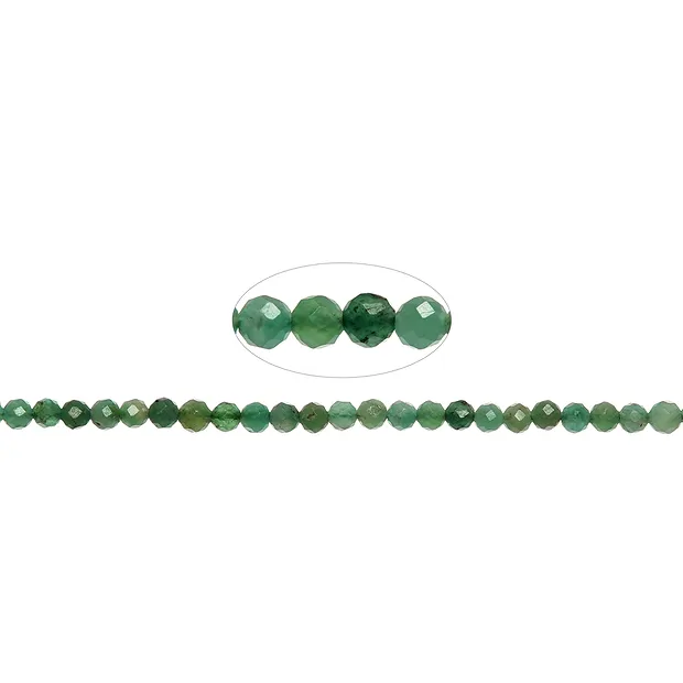 String Beads, Aventurine (star aventurine), faceted, 04mm (39cm) | Marco Schreier