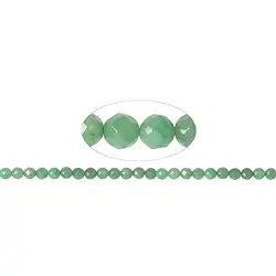 140310101720 Strang Kugeln, Aventurin, facettiert, 06mm | GH Edelsteine, Heilsteine & Schmuck