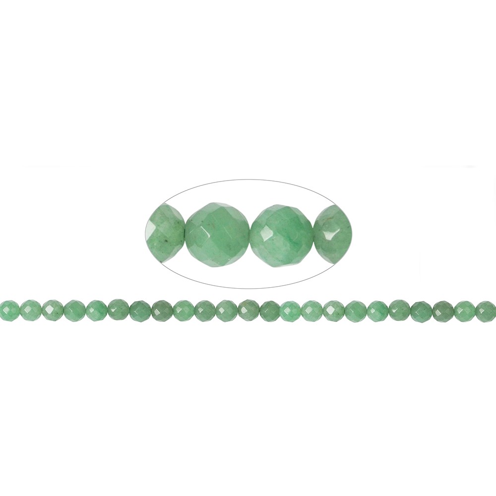 Strang Kugeln, Aventurin, facettiert, 06mm | GH Edelsteine, Heilsteine & Schmuck