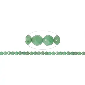 Strang Kugeln, Aventurin, facettiert, 06mm | GH Edelsteine, Heilsteine & Schmuck