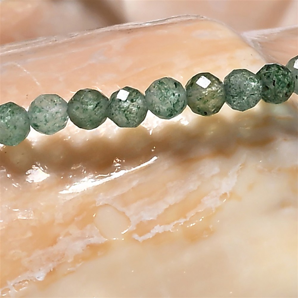 Strang Kugeln, Aventurin (transparent), 03mm, facettiert (39cm) | Marco Schreier