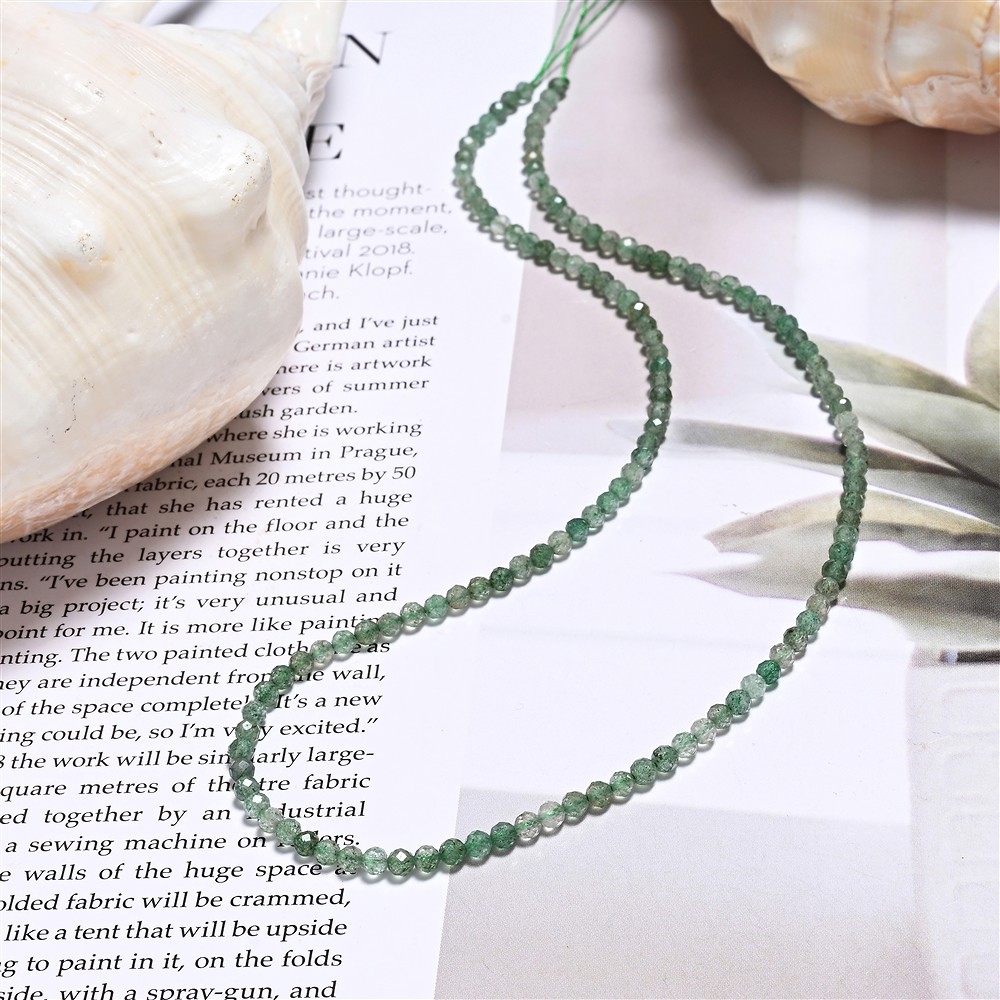 Strang Kugeln, Aventurin (transparent), 03mm, facettiert (39cm) | Marco Schreier