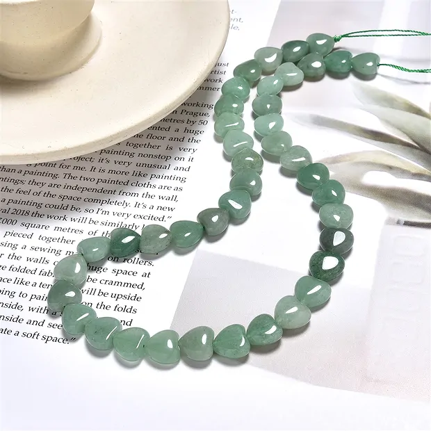 Rang de colliers Coeurs, Aventurine, 10mm | Marco Schreier