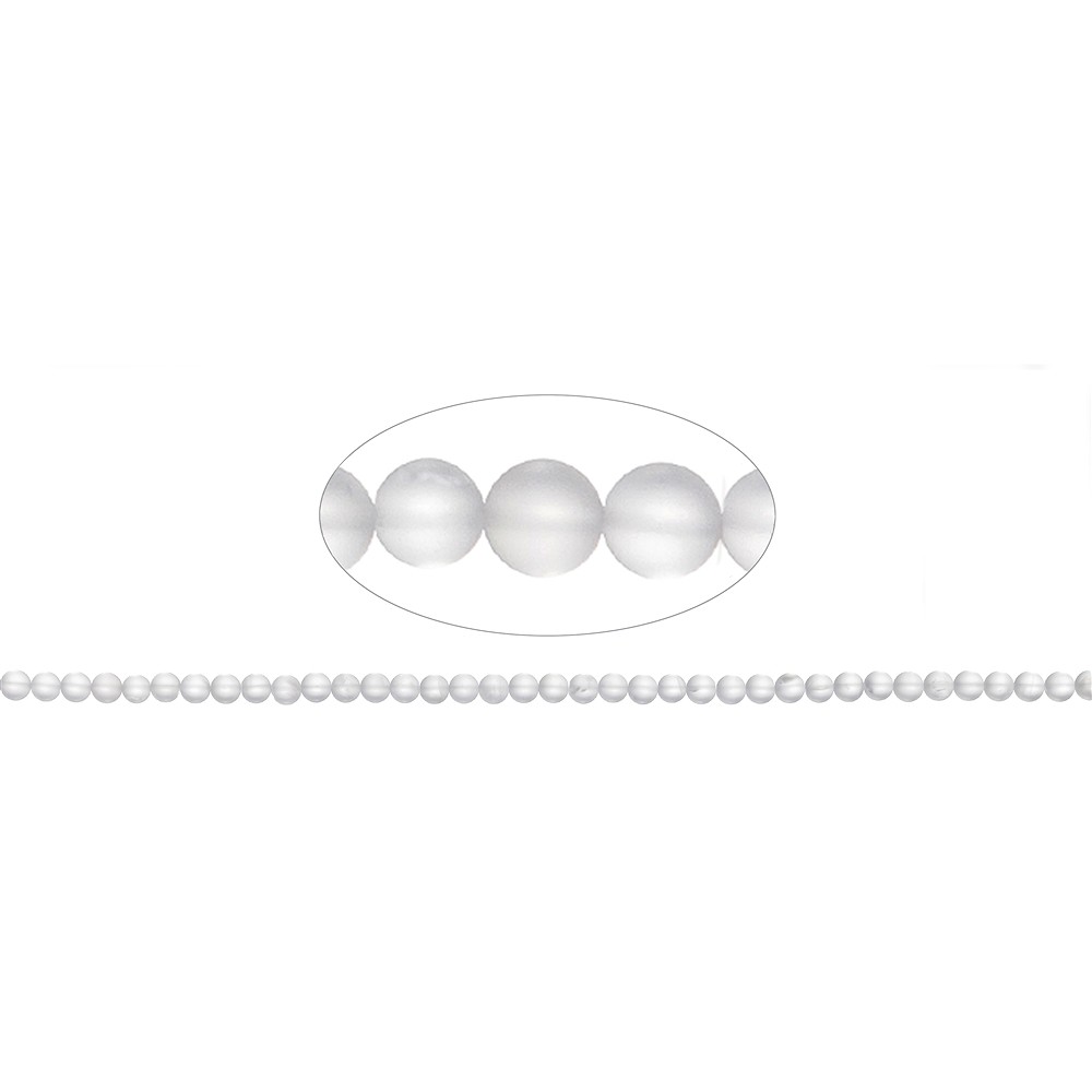 Filo di perline, Cristallo di rocca, opaco, 04 mm | Marco Schreier