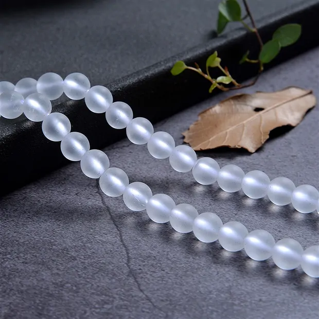 String Beads, Rock Crystal, matt, 06mm | Schreier gems, healing stones & jewelry