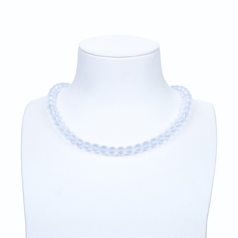 Rang de collier boules, Cristal de roche, mat, 08mm | Marco Schreier