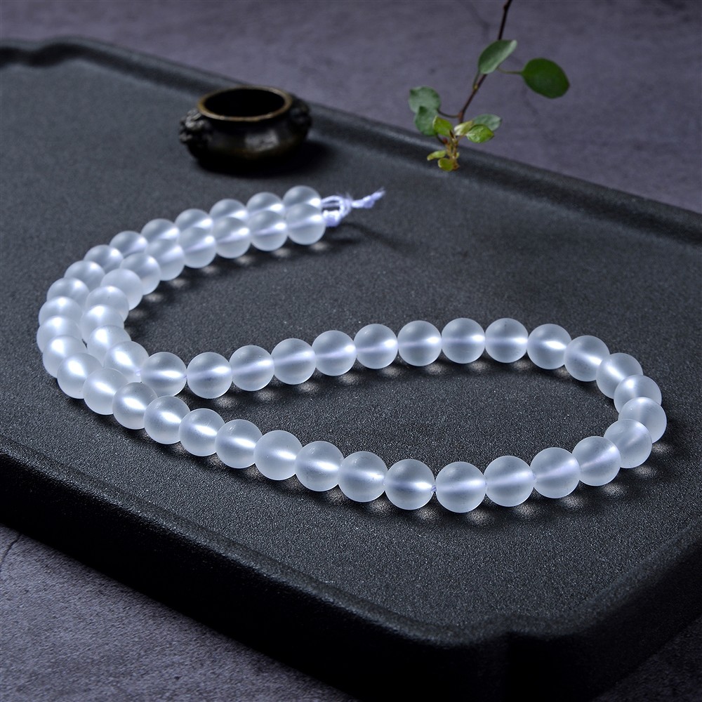 Rang de collier boules, Cristal de roche, mat, 08mm | Marco Schreier