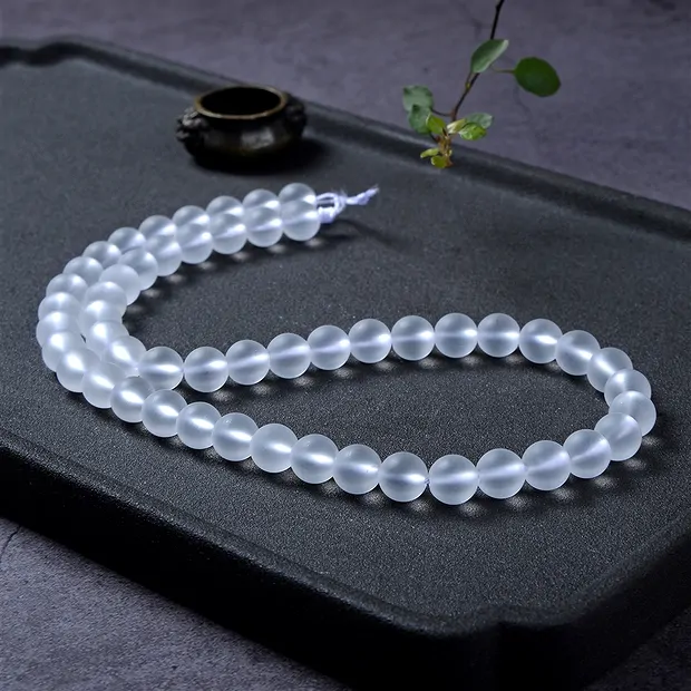 String Beads, Rock Crystal, matt, 08mm | Schreier gems, healing stones & jewelry