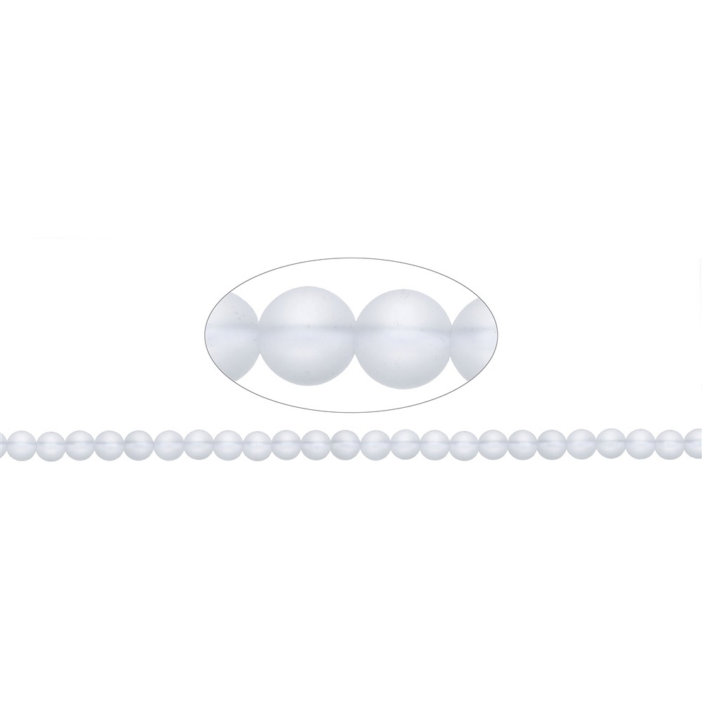 Rang de collier boules, Cristal de roche, mat, 08mm | Marco Schreier