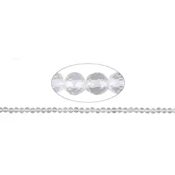 140350101620 String Beads, Rock Crystal, faceted, 04mm | wholesaler gems & healing stones