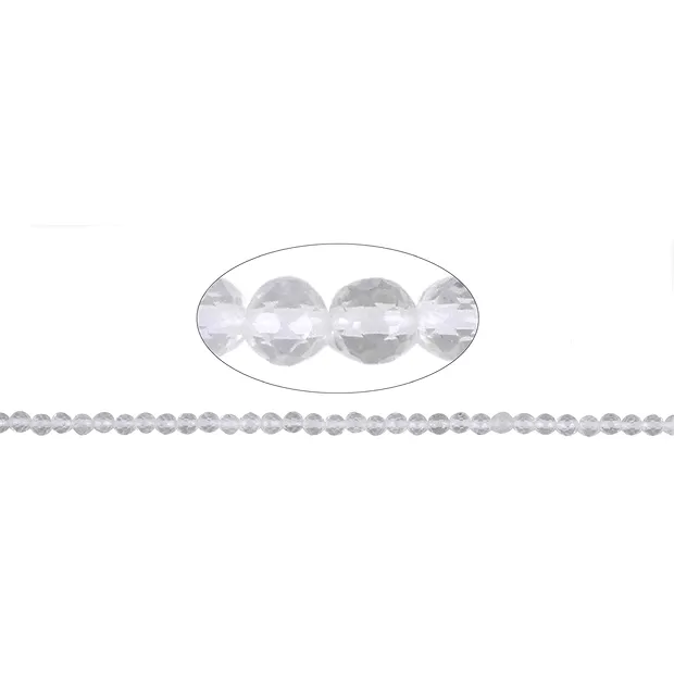 Strang Kugeln, Bergkristall, facettiert, 04mm | Edelsteine, Heilsteine & Schmuck