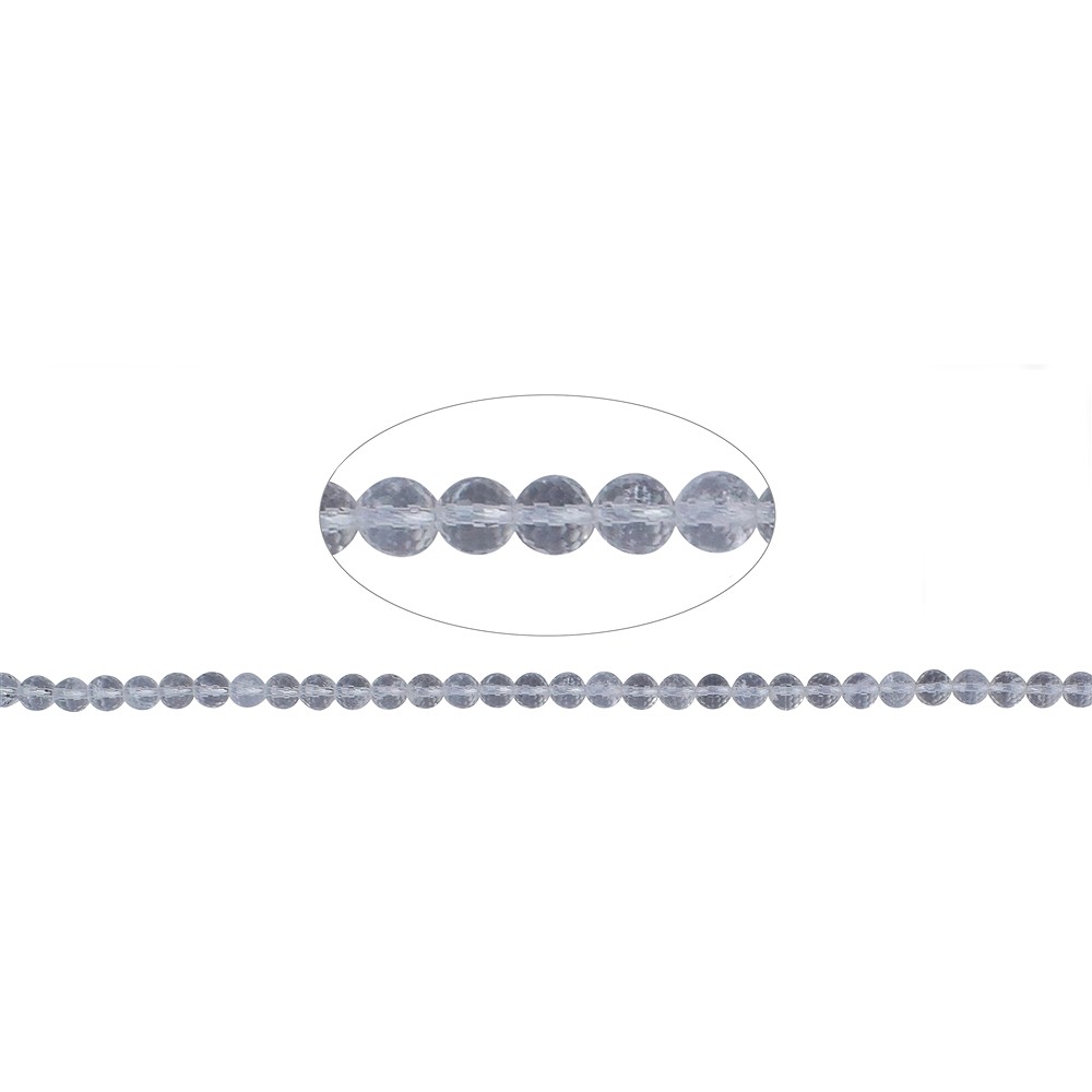 Rang de colliers boules, Cristal de roche, facetté, 08mm | Marco Schreier