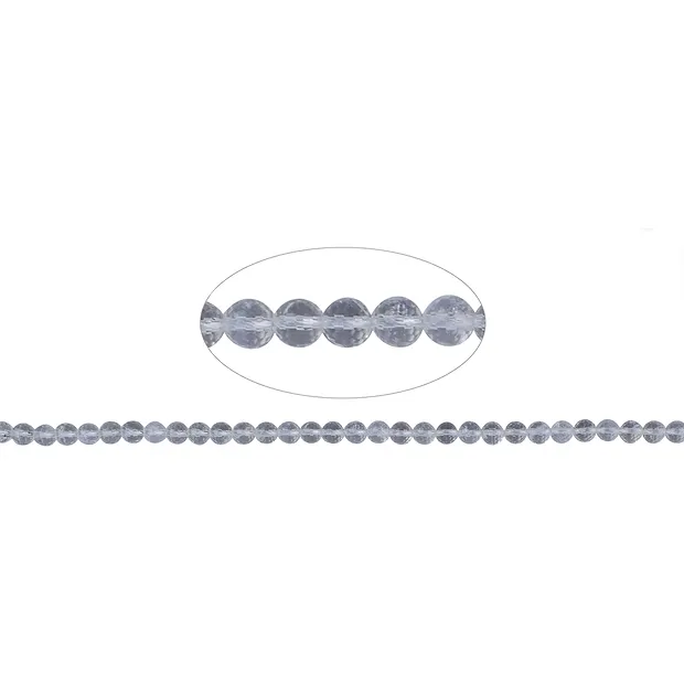 String Beads, Rock Crystal, faceted, 08mm | wholesaler gems & healing stones