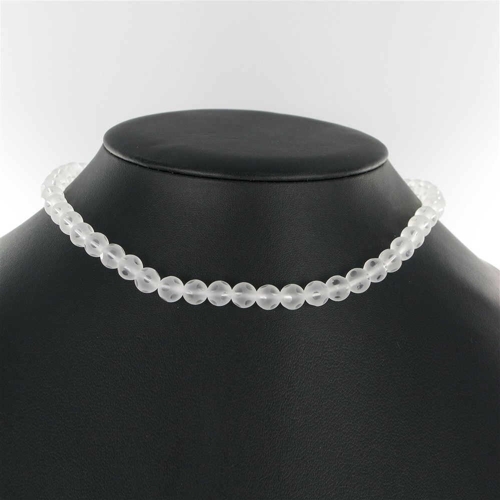 Rang de collier boules "fenêtre", Cristal de roche A, 08mm | Marco Schreier