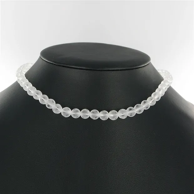 String Beads "Window", Rock Crystal A, 08mm | wholesaler gems & healing stones