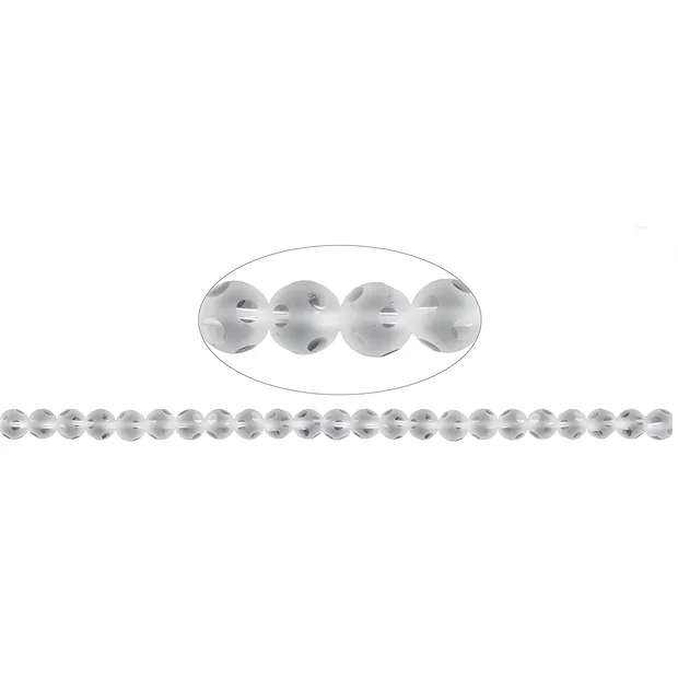 String Beads "Window", Rock Crystal A, 08mm | wholesaler gems & healing stones