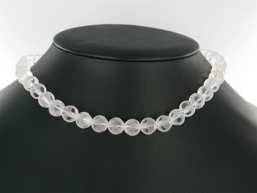 Strang Kugeln "Fenster", Bergkristall A, 10mm | Edelsteine, Heilsteine & Schmuck