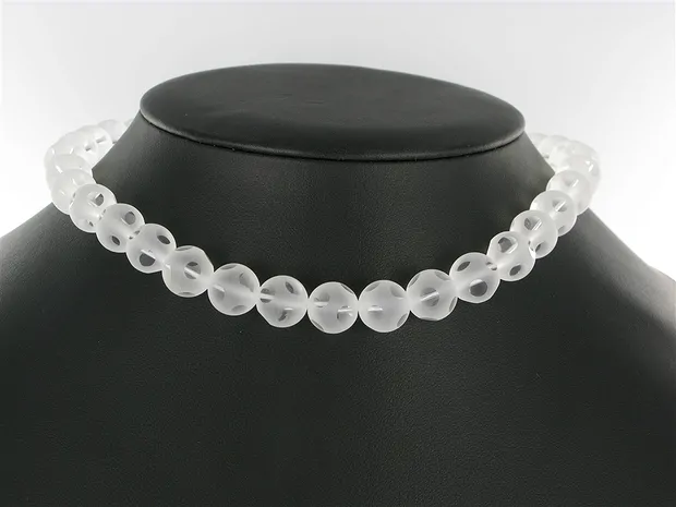 Strang Kugeln "Fenster", Bergkristall A, 12mm | Edelsteine, Heilsteine & Schmuck