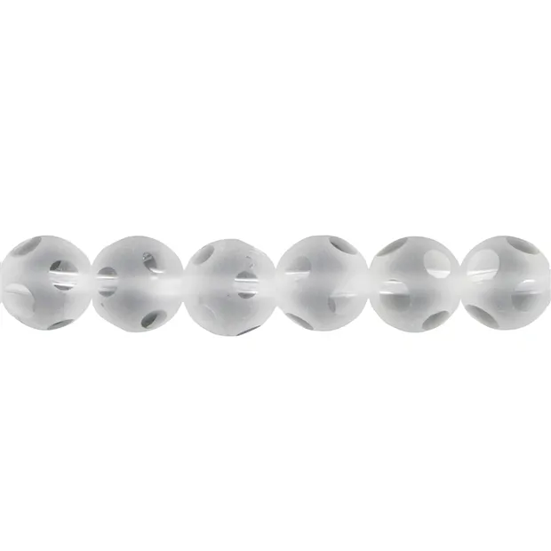 Strang Kugeln "Fenster", Bergkristall A, 12mm | Edelsteine, Heilsteine & Schmuck