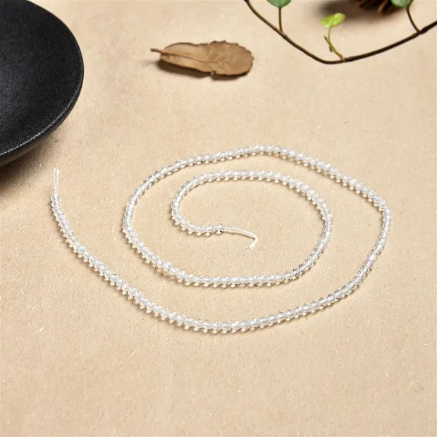 String Beads, Rock Crystal, faceted, 02mm (38cm) | Marco Schreier