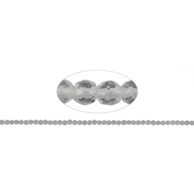 String Beads, Rock Crystal, faceted, 02mm (38cm) | Marco Schreier