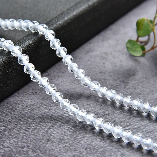 String Beads, Rock Crystal, faceted, 03,5mm (39cm) | Marco Schreier