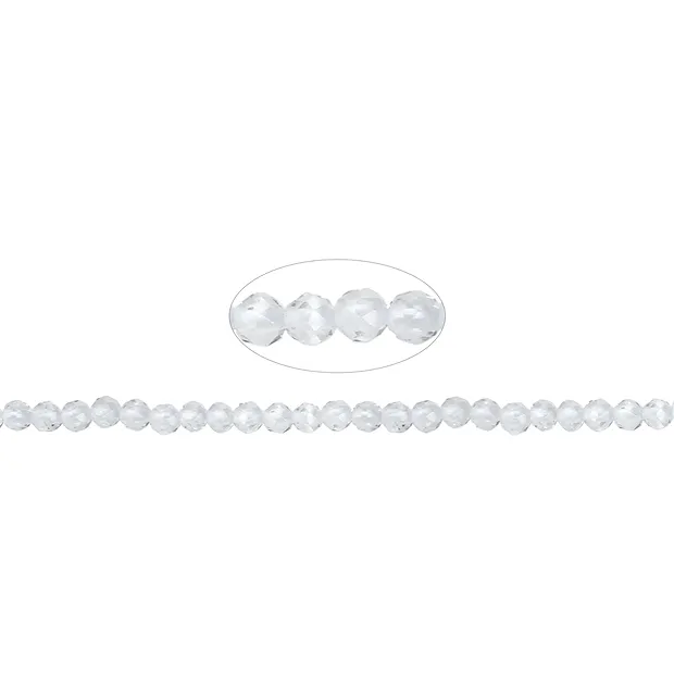 Rang de colliers boules, Cristal de roche, à facettes, 03,5mm (39cm) | Marco Schreier