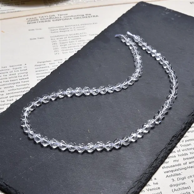 Strang Kugeln, Bergkristall, facettiert (Starcut), 05-06mm (39cm) | Marco Schreier