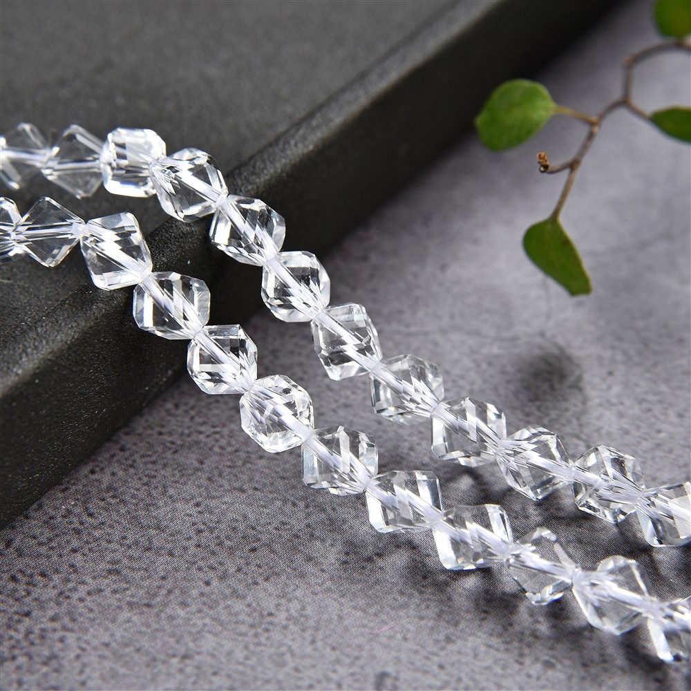 Strang Würfel, Bergkristall, 06mm | Großhändler Edelsteine, Heilsteine & Schmuck