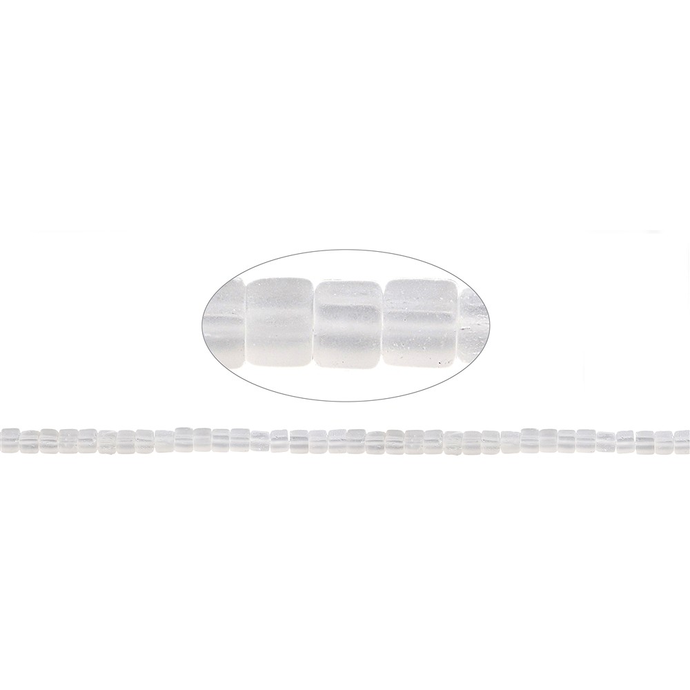 Strang Würfel, Bergkristall matt, 04 x 04mm | Edelsteine, Heilsteine & Schmuck