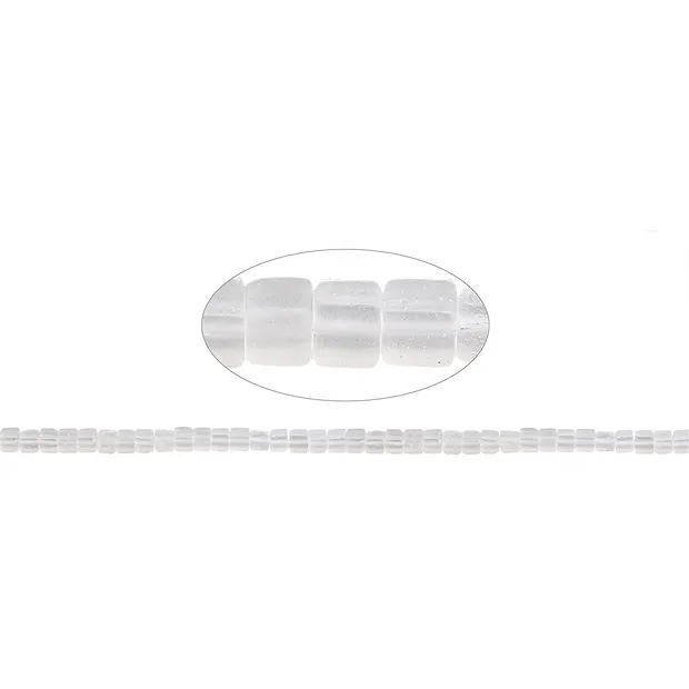 Cristal de roca mate, 04 x 04mm | piedras preciosas, piedras curativas y joyería