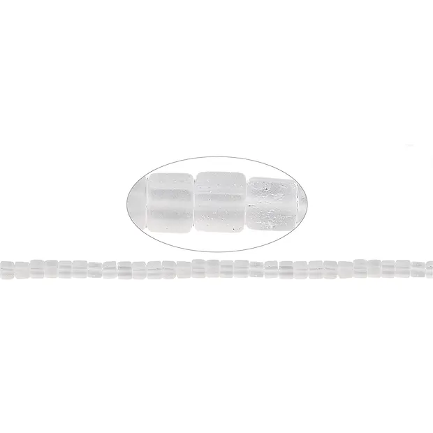 Strang Würfel, Bergkristall matt, 06 x 06mm | Edelsteine, Heilsteine & Schmuck