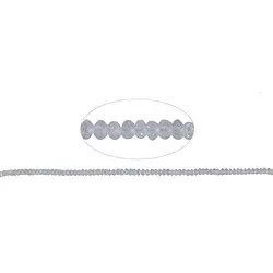 140350300620 Button/coin strand, Rock Crystal, faceted, 06mm | gems, healing stones & jewelry
