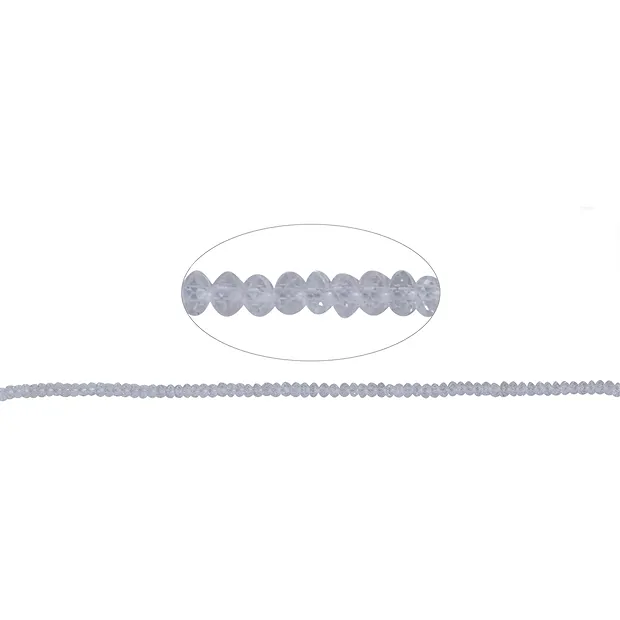 Button/coin strand, Rock Crystal, faceted, 06mm | gems, healing stones & jewelry