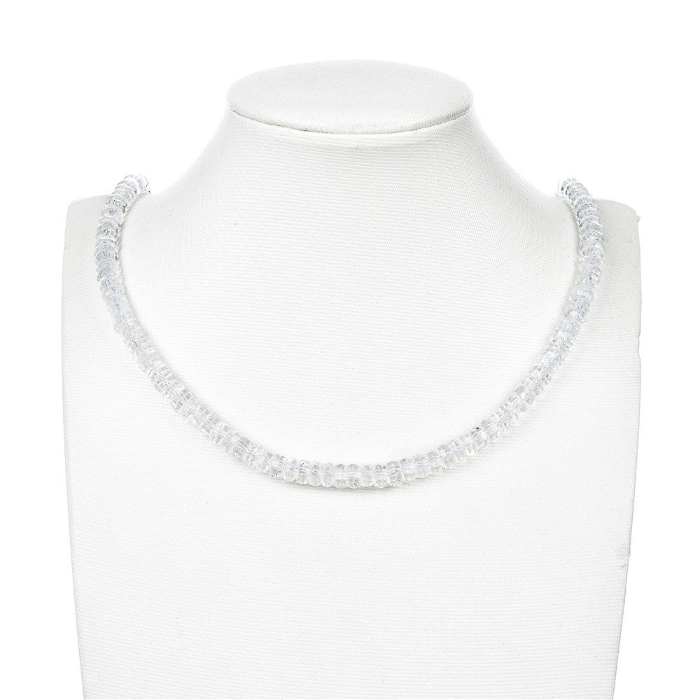 Button strand, Rock Crystal, faceted, 03-04 x 06-07mm (39cm) | Marco Schreier