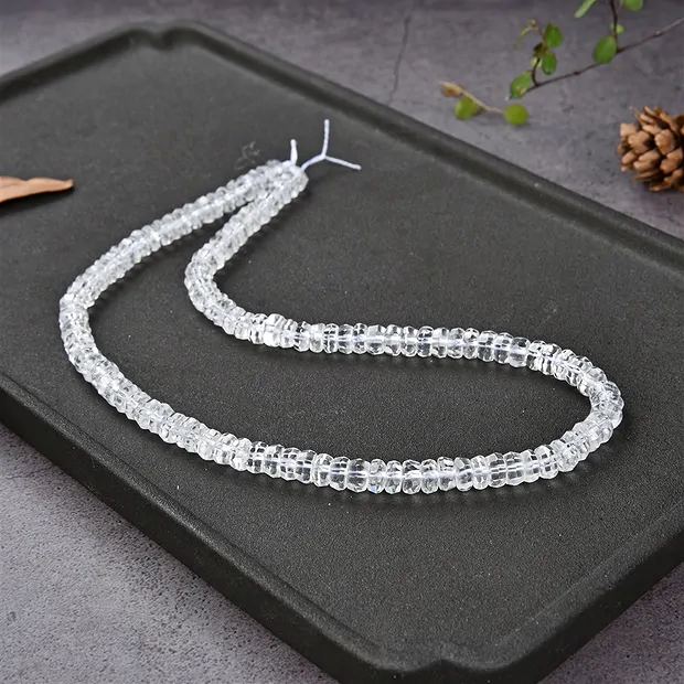 Rang de collier Boutons, Cristal de roche, facetté, 03-04 x 06-07mm (39cm) | Marco Schreier