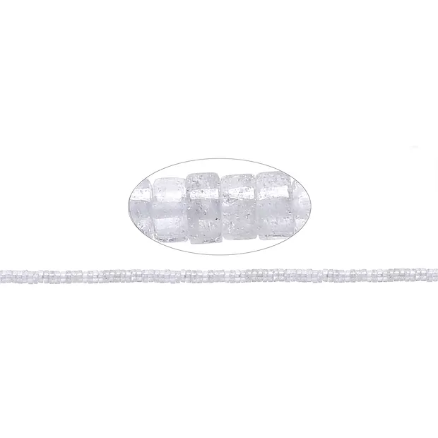 Cilindro a filo "Heishi", Cristallo di rocca, 02 x 04 mm | Marco Schreier