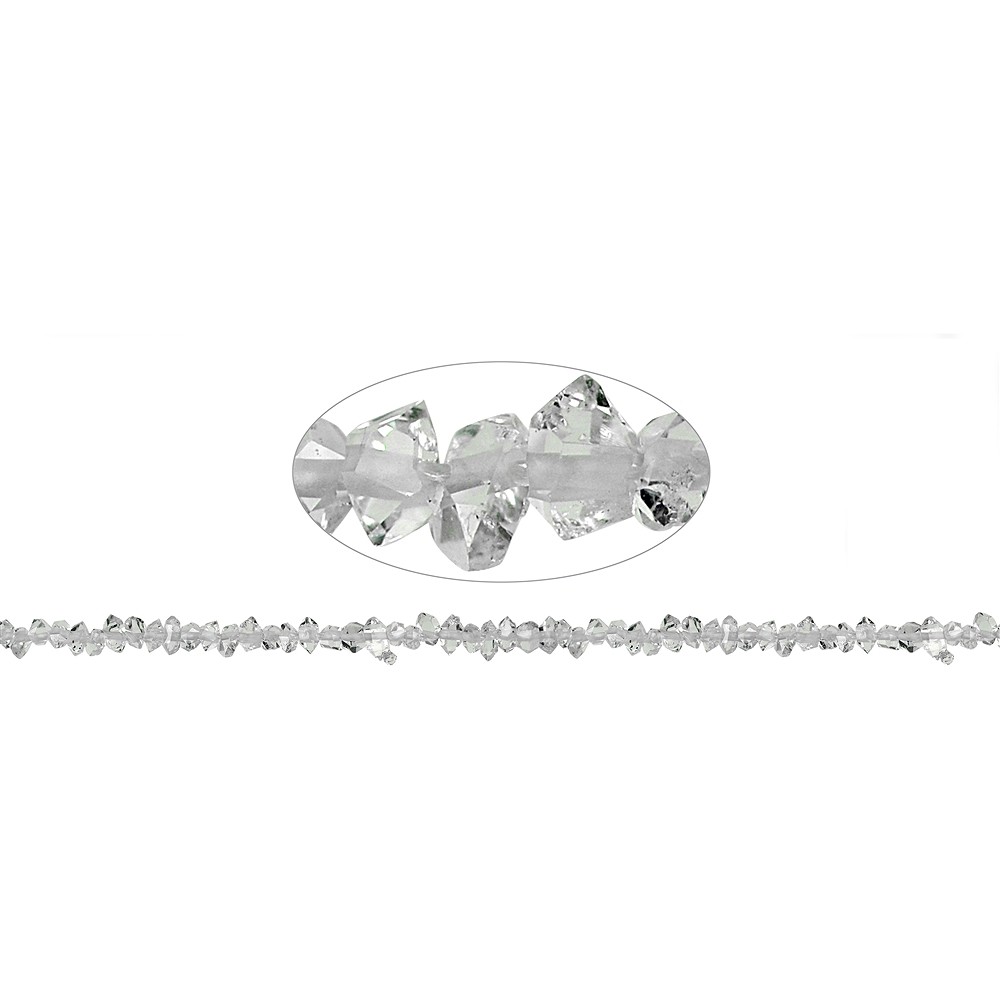 Rangs de colliers, Cristal de roche biterminé (type Herkimer), 02-03 x 04-07mm | Marco Schreier
