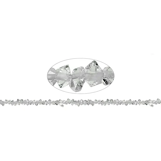 Strang Doppelender, Bergkristall (Herkimer-Art), 02-03 x 04-07mm | Marco Schreier