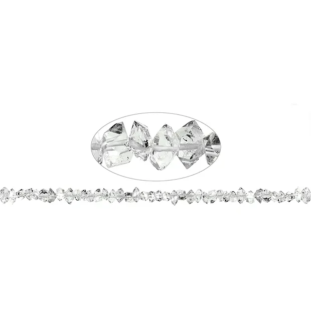 Strang Doppelender, Bergkristall (Herkimer-Art), 04-05 x 06-10mm | Marco Schreier