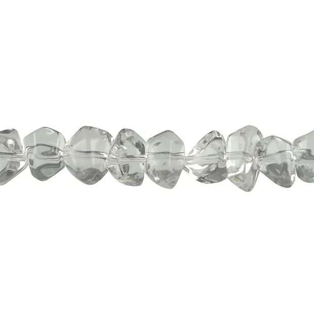 Strand of nuggets "Corn kernel", Rock Crystal, 05-07 x 10-12mm | Marco Schreier