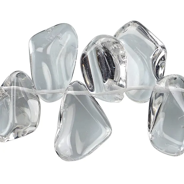 Strand of Tumbled Stones, Rock Crystal AA, 12 x 20-22mm | Marco Schreier