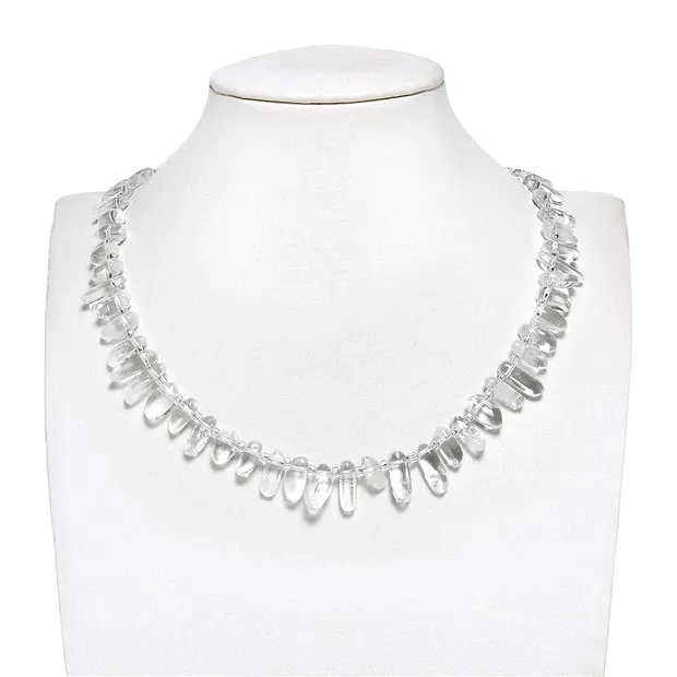 Rang de colliers Nugget "dent", Cristal de roche, 10-20mm (39cm) | Marco Schreier