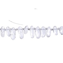 140350629720 Rang de colliers Nugget "dent", Cristal de roche, 10-20mm (39cm) | Marco Schreier