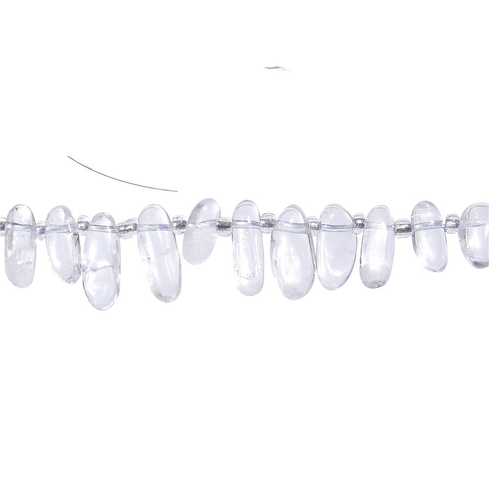 Collar de pepitas "diente", Cristal de roca, 10-20mm (39cm) | Marco Schreier