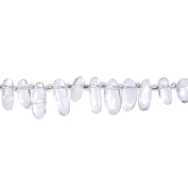 Rang de colliers Nugget "dent", Cristal de roche, 10-20mm (39cm) | Marco Schreier