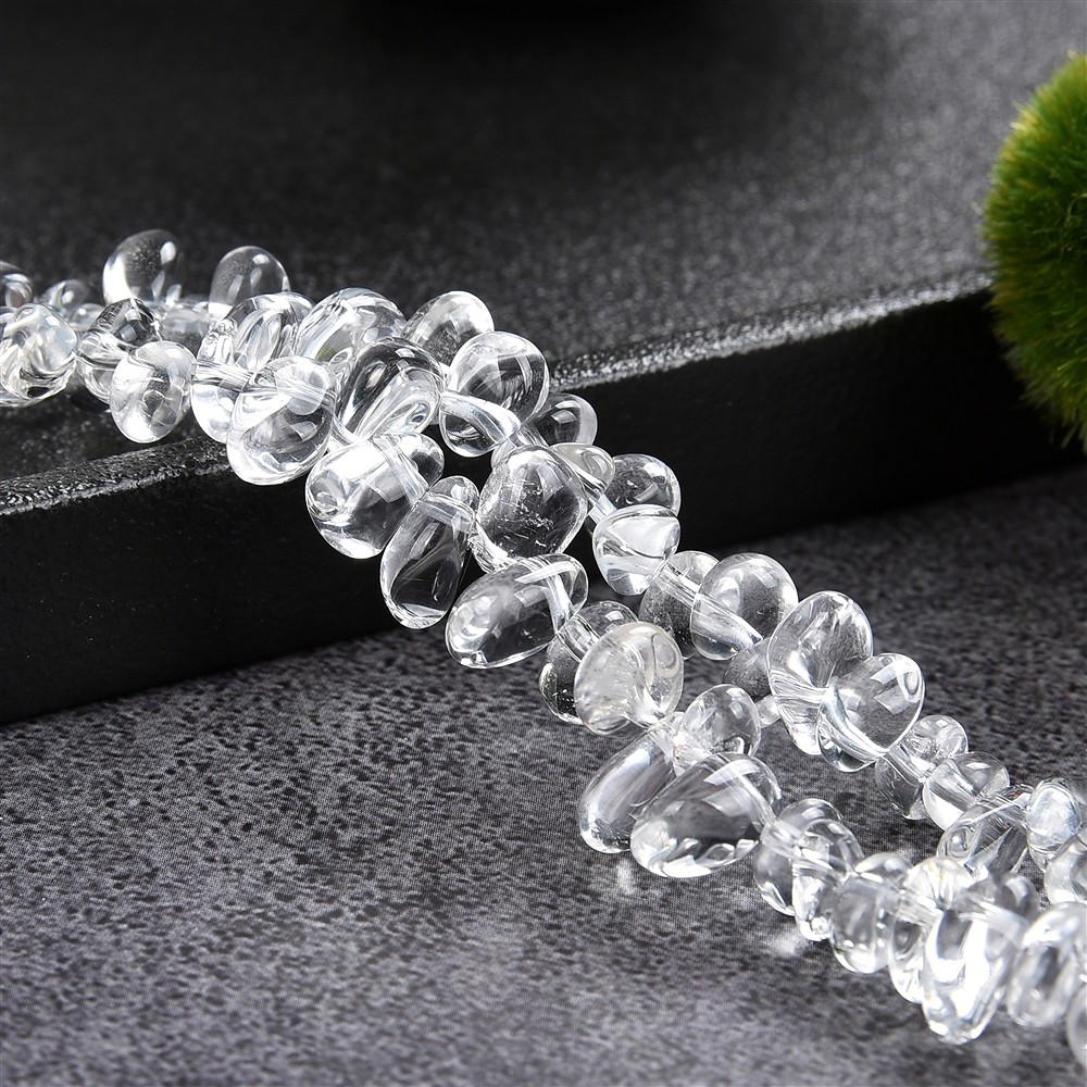 Strand of nuggets, Rock Crystal, 04-05 x 07-09mm (39cm) | Marco Schreier